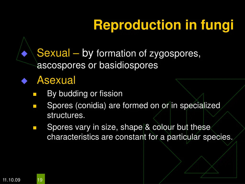 reproduction in fungi