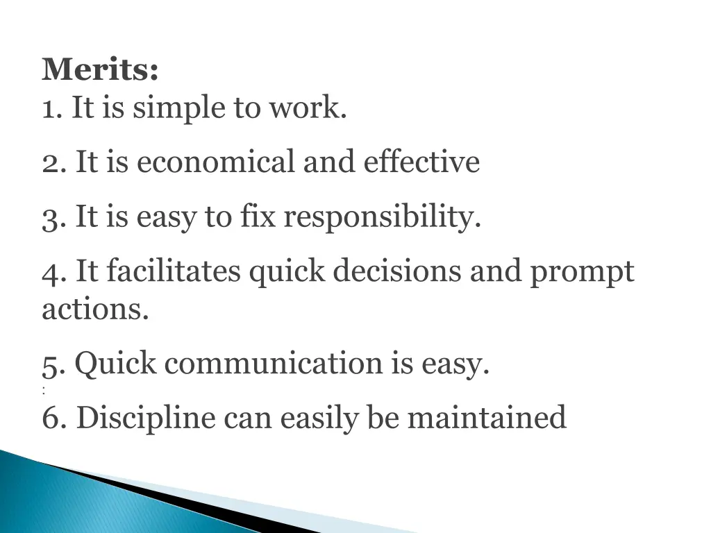 merits 1 it is simple to work