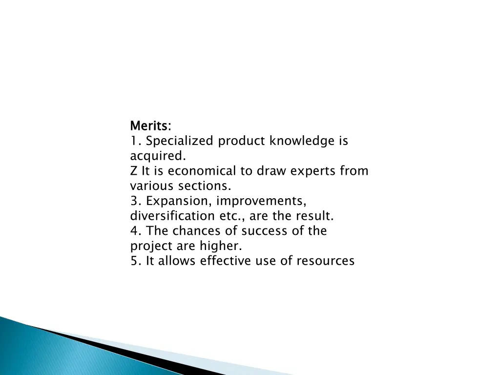 merits 1 specialized product knowledge
