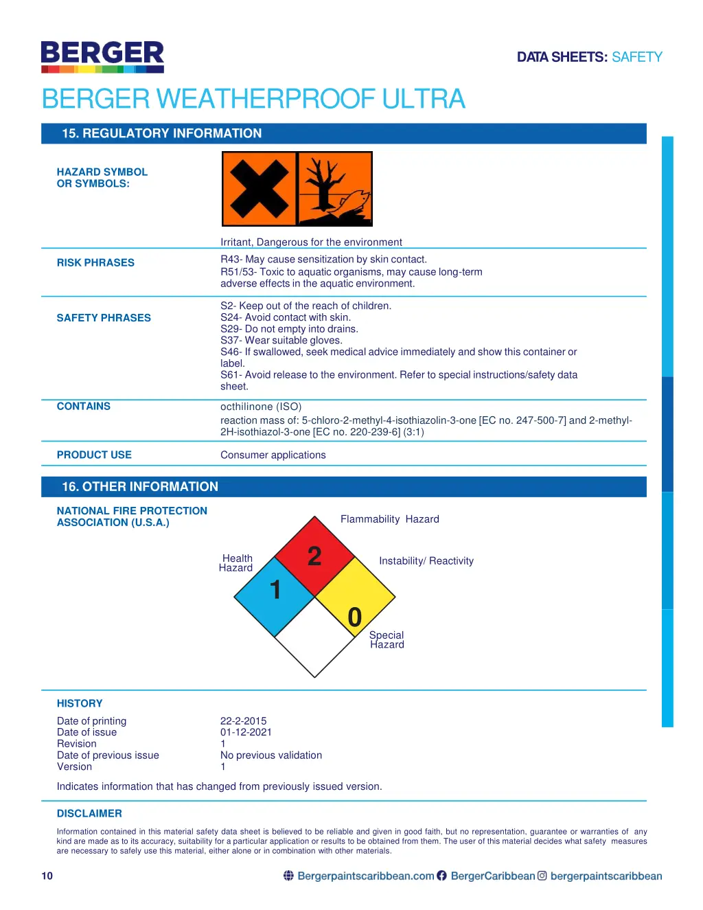 da tasheets safety 8