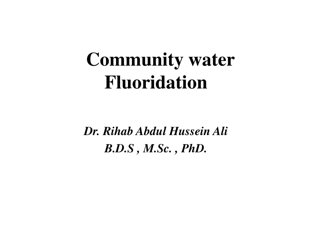 community water fluoridation