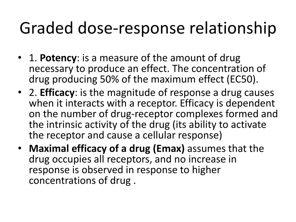 graded dose response relationship