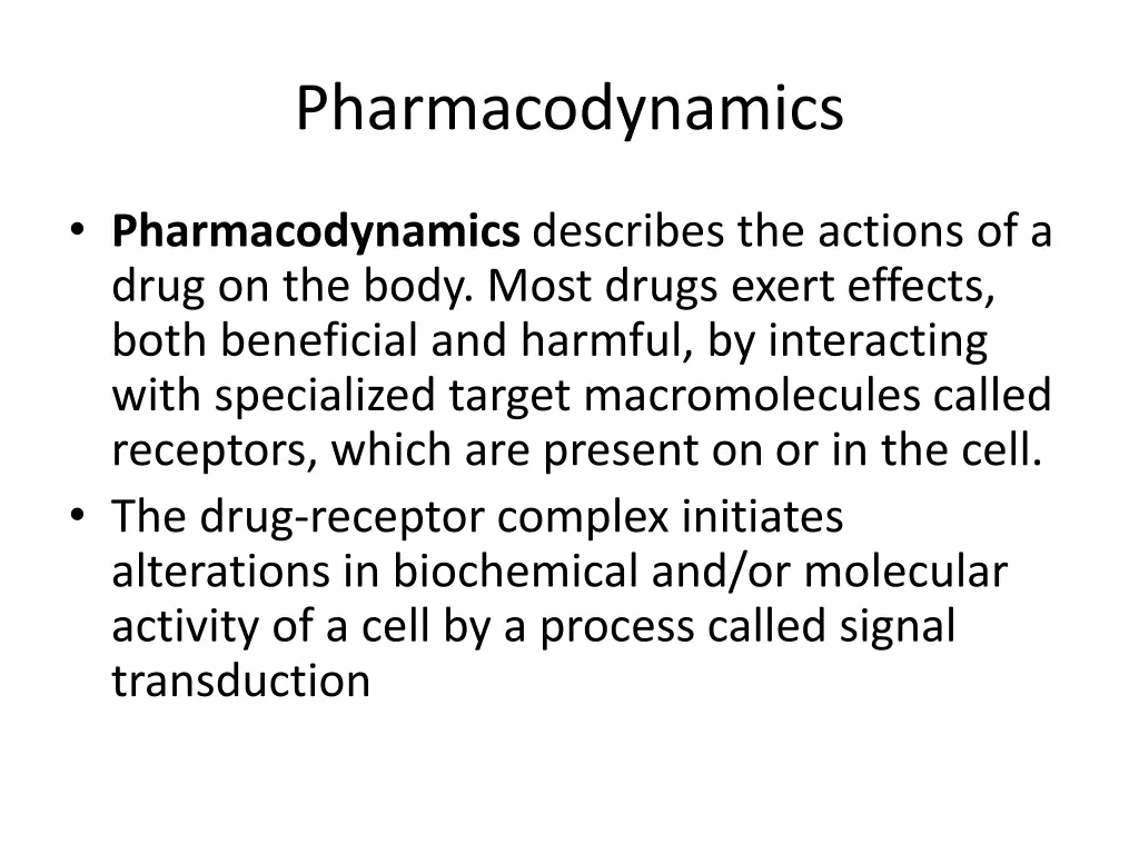pharmacodynamics