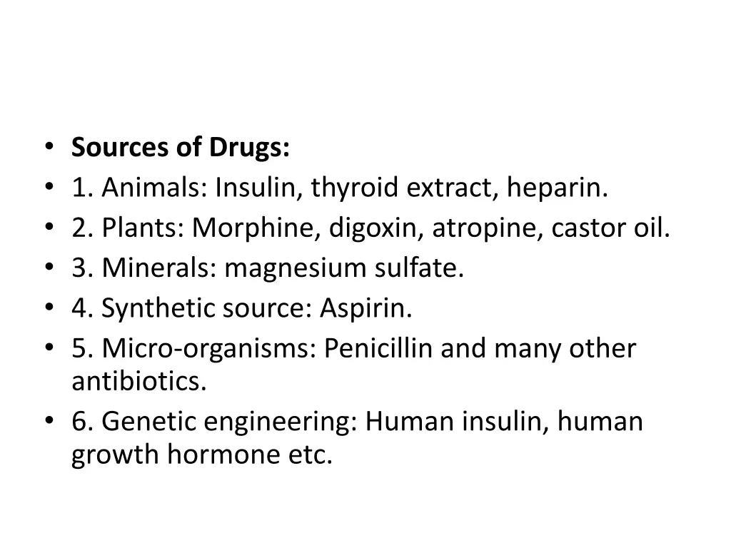 sources of drugs 1 animals insulin thyroid