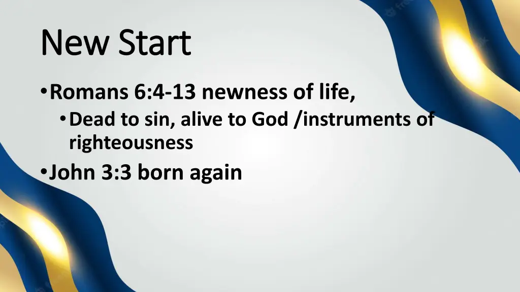 new start new start