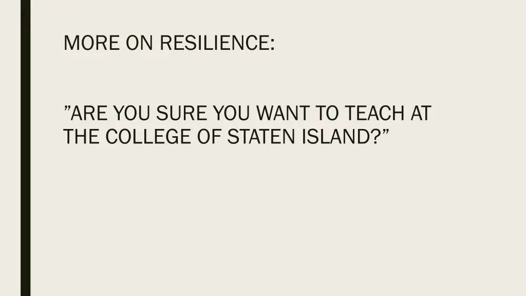 more on resilience
