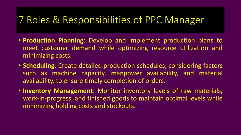 7 roles responsibilities of ppc manager