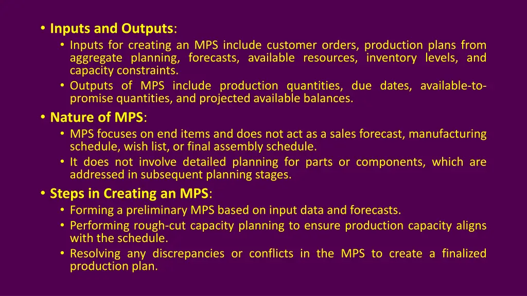 inputs and outputs inputs for creating
