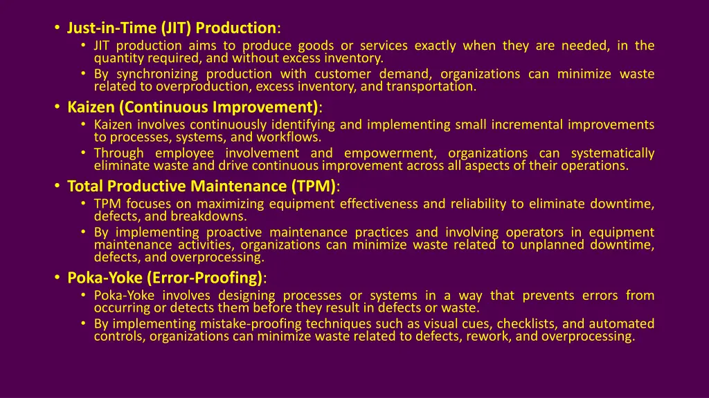 just in time jit production jit production aims