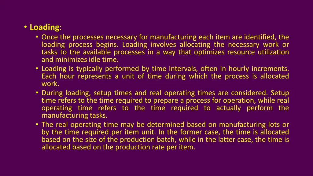 loading once the processes necessary