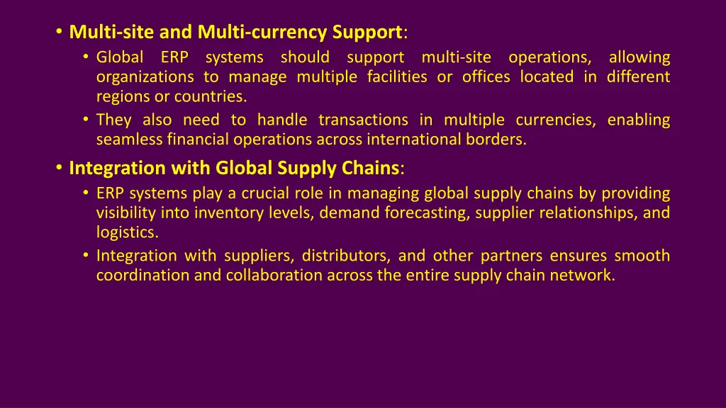 multi site and multi currency support global