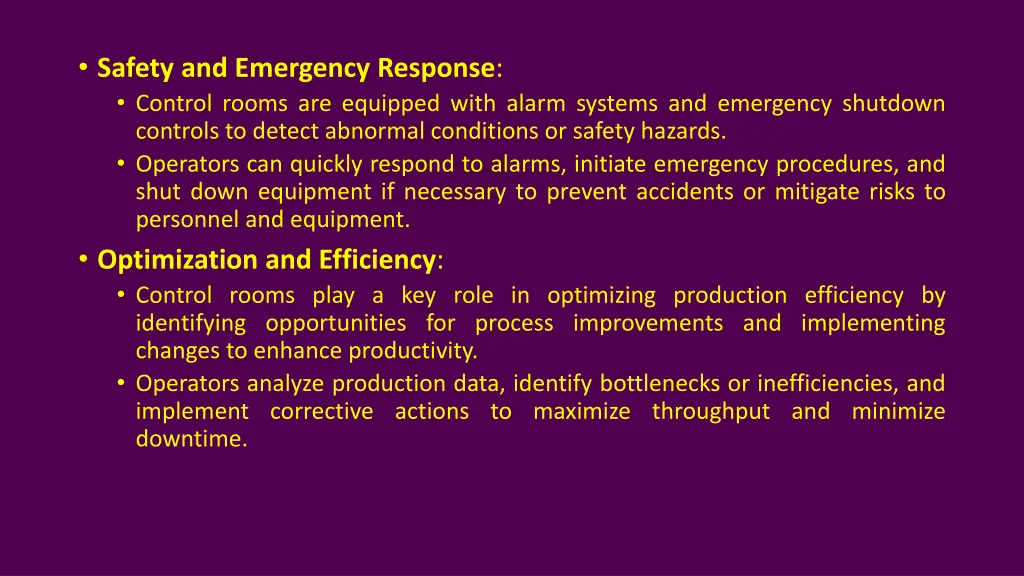 safety and emergency response control rooms