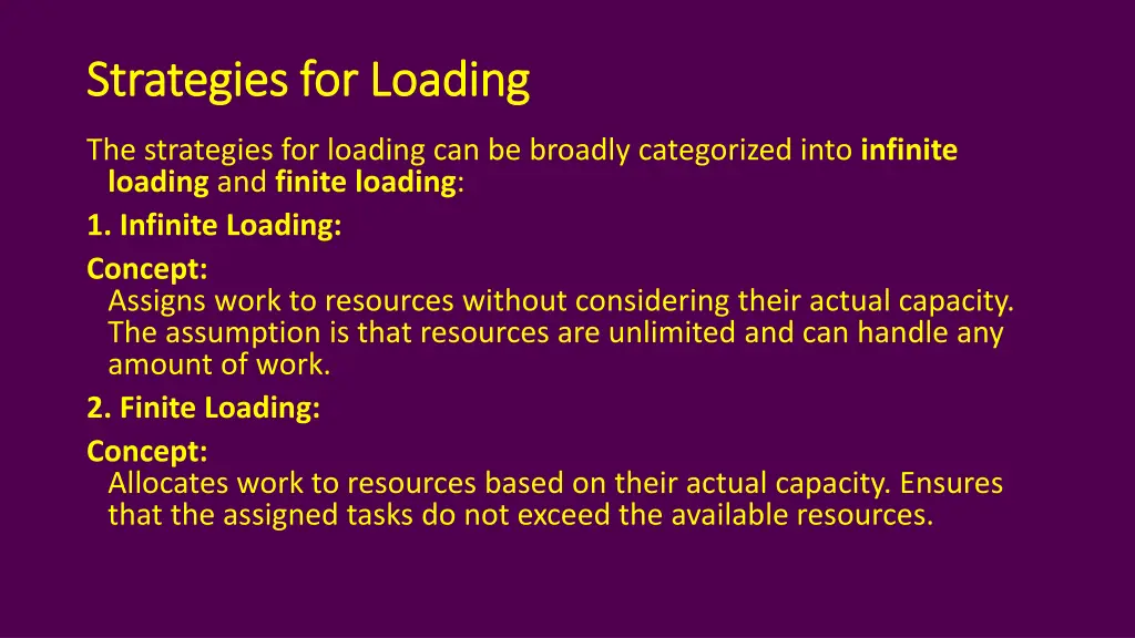strategies for loading strategies for loading