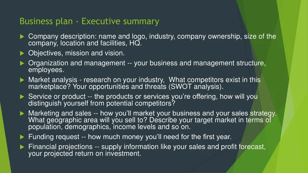 business plan executive summary