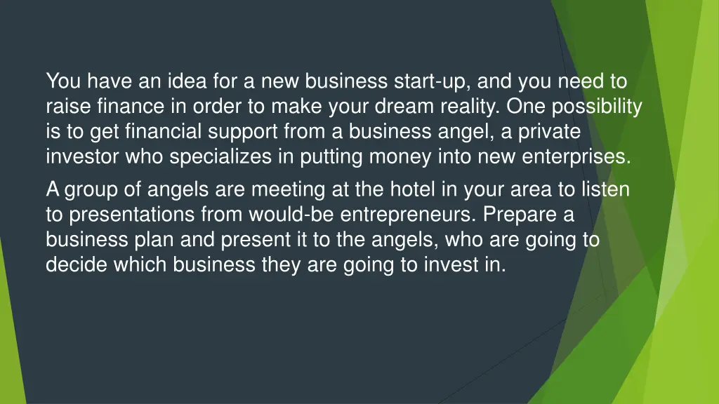 you have an idea for a new business start