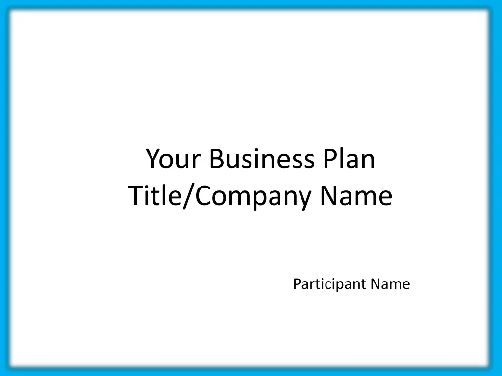 your business plan title company name