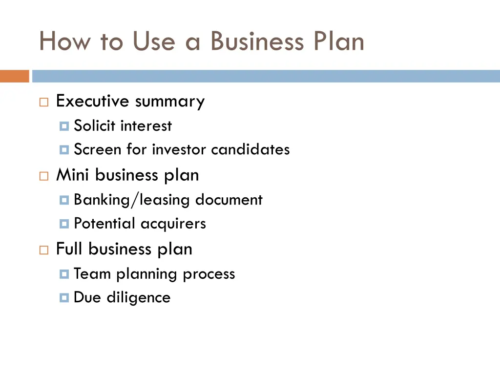 how to use a business plan