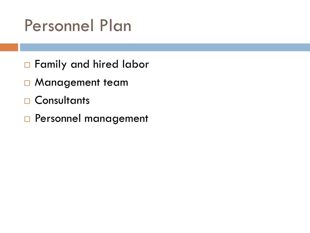 personnel plan