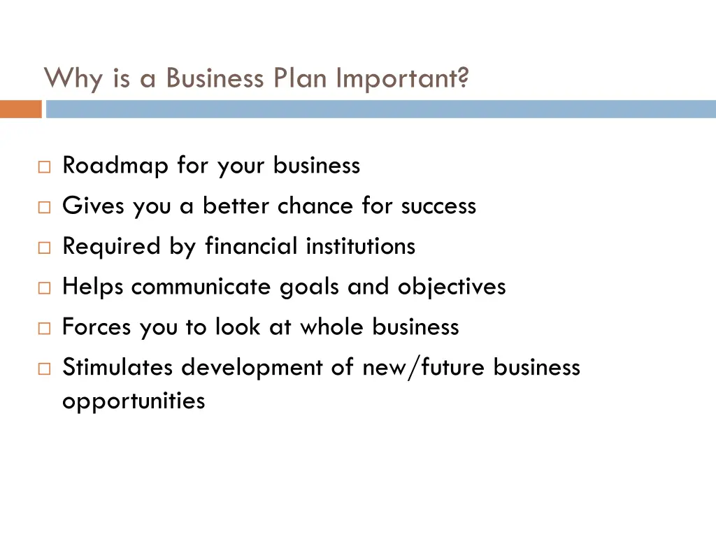 why is a business plan important