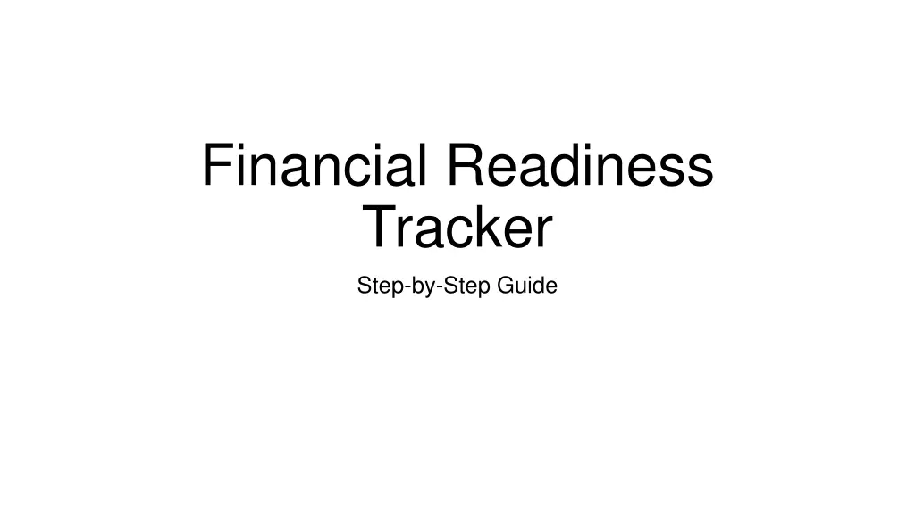 financial readiness tracker