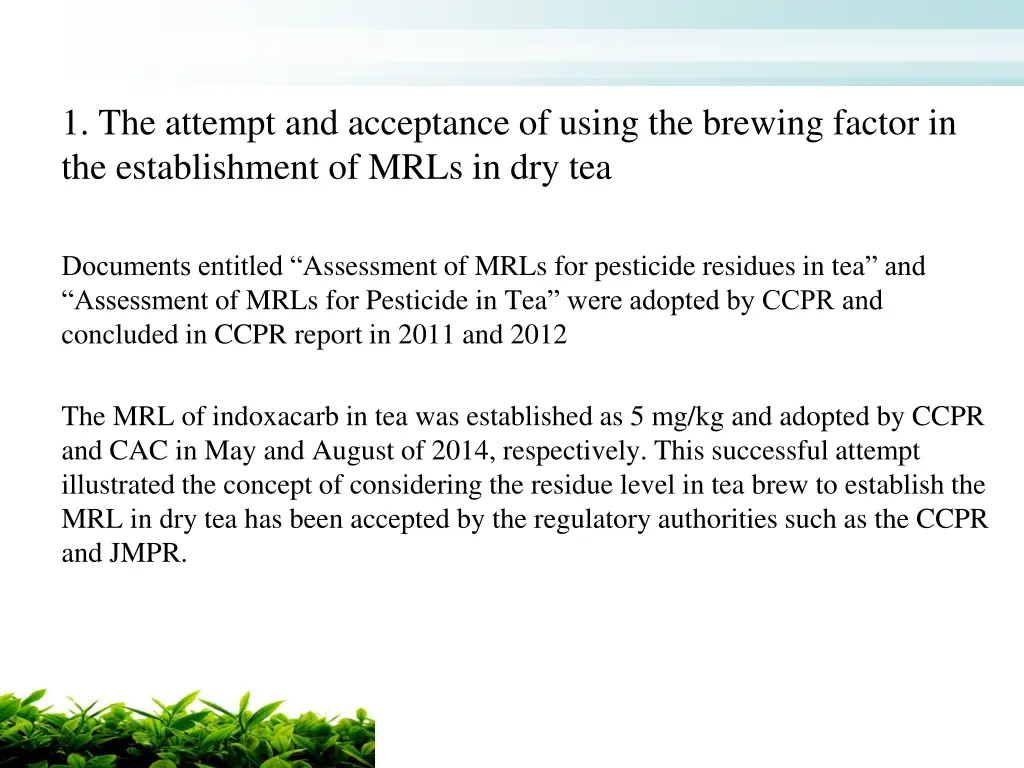 1 the attempt and acceptance of using the brewing