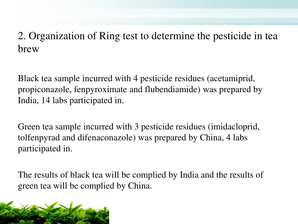 2 organization of ring test to determine