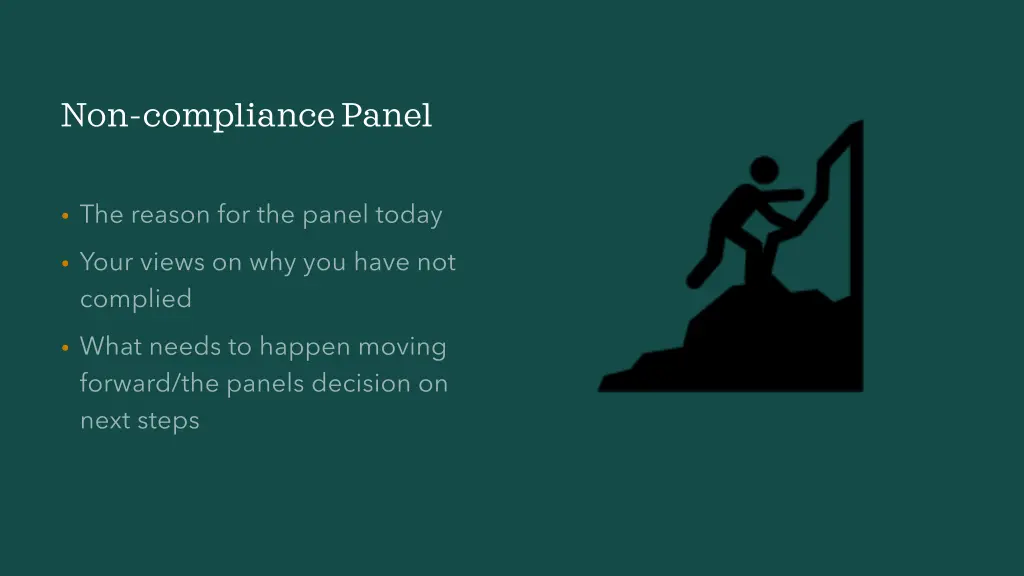non compliance panel