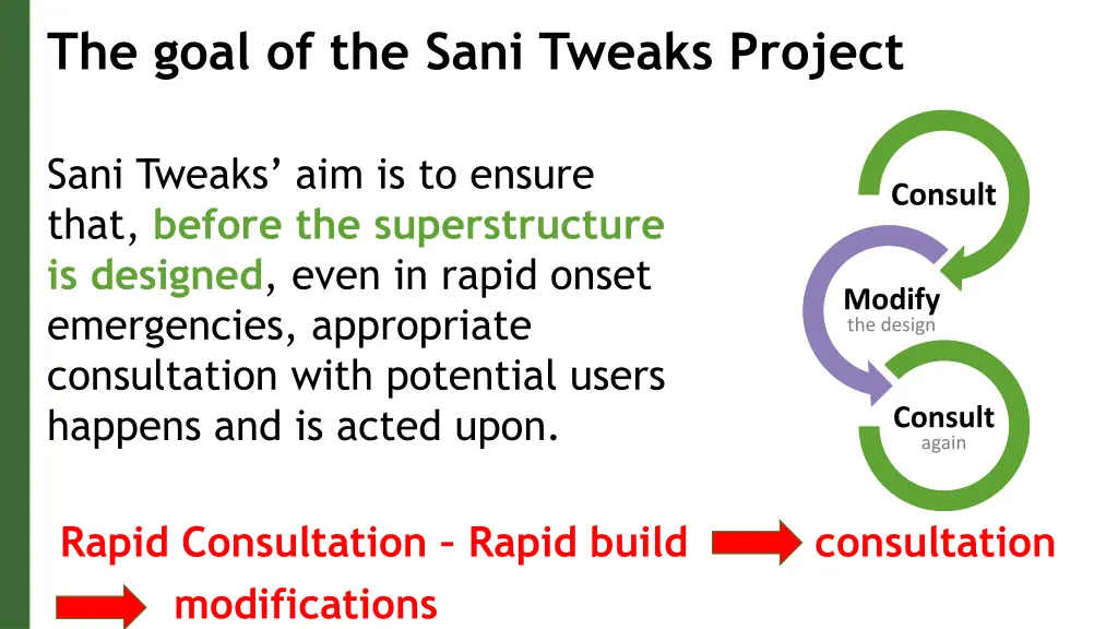 the goal of the sani tweaks project