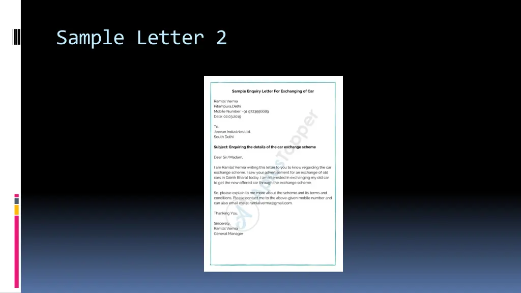 sample letter 2