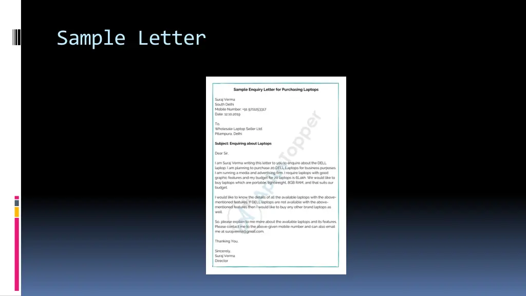 sample letter