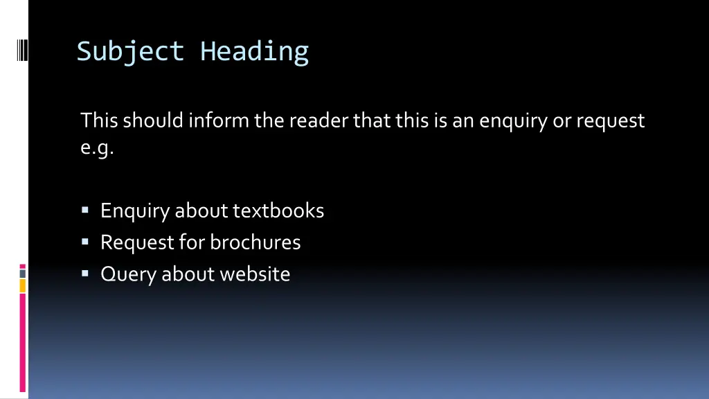subject heading