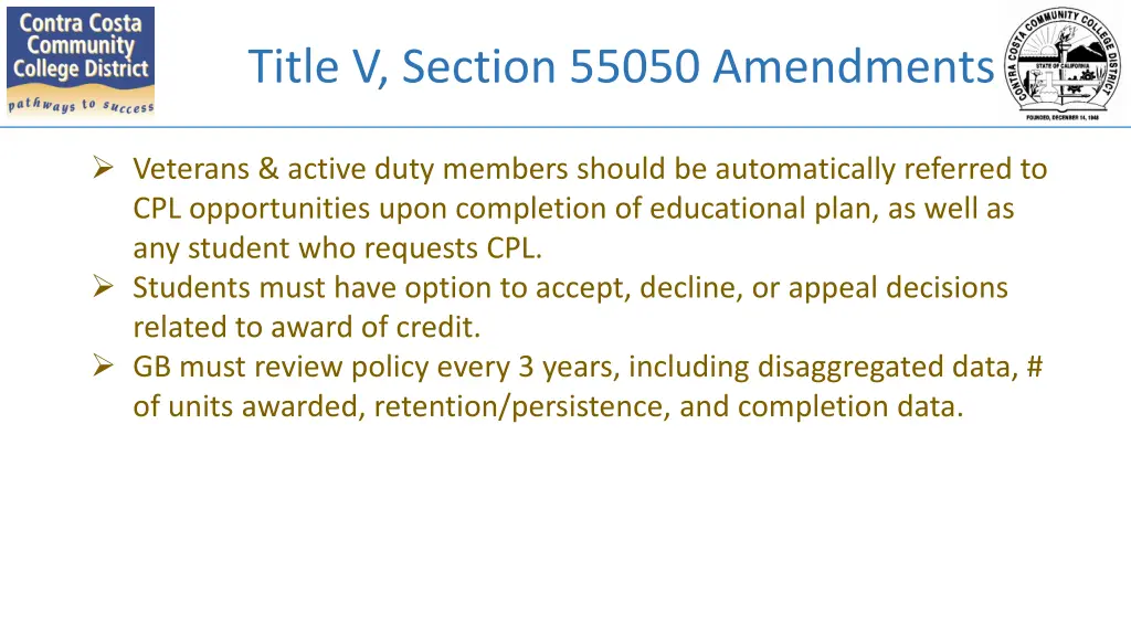 title v section 55050 amendments 1