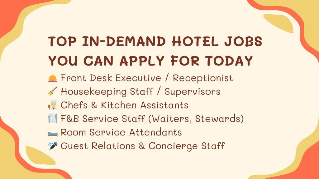 top in demand hotel jobs you can apply for today