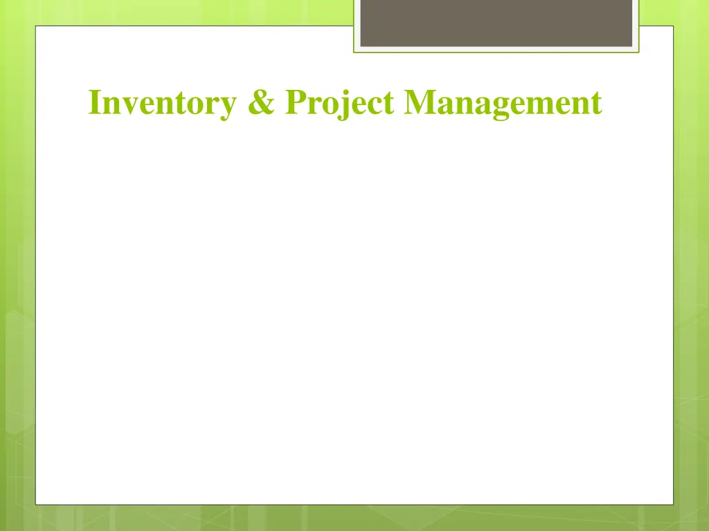 inventory project management