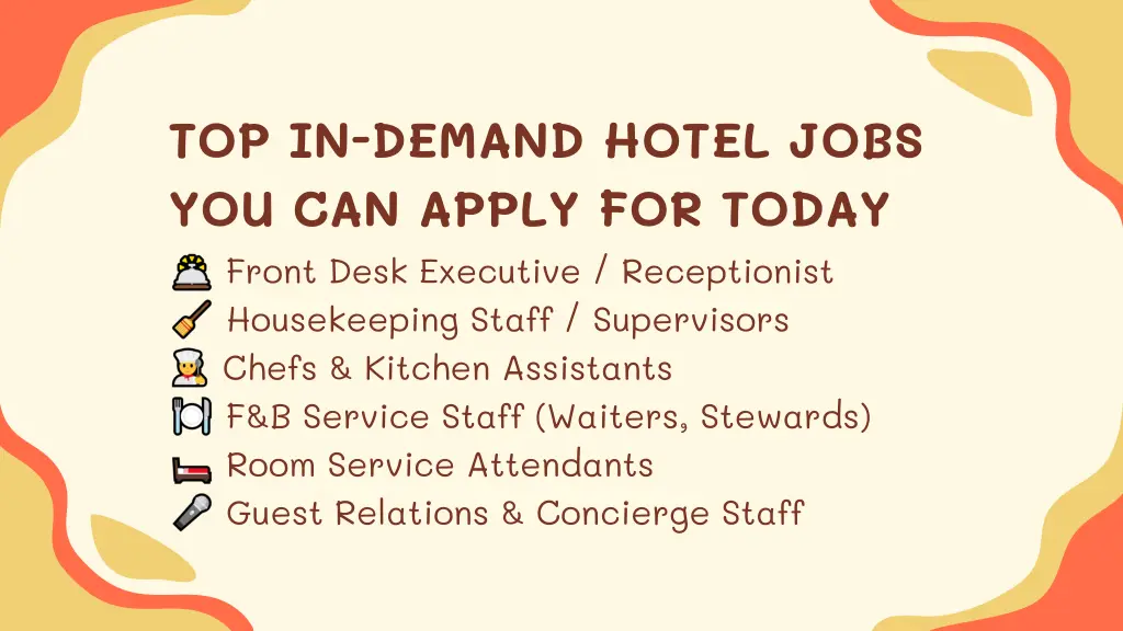 top in demand hotel jobs you can apply for today