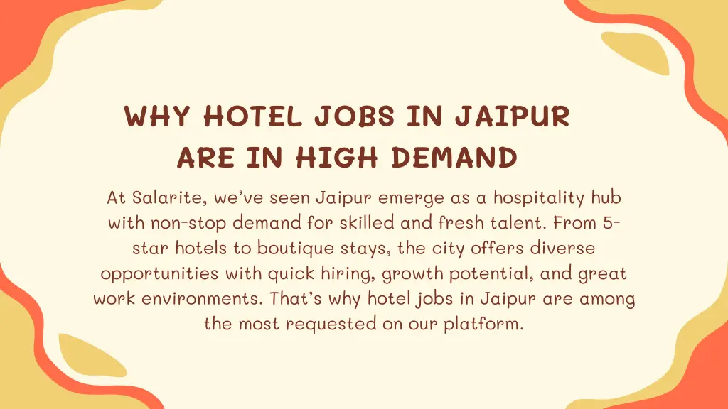 why hotel jobs in jaipur are in high demand