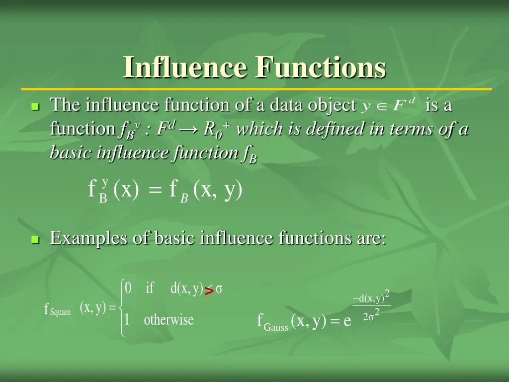influence functions