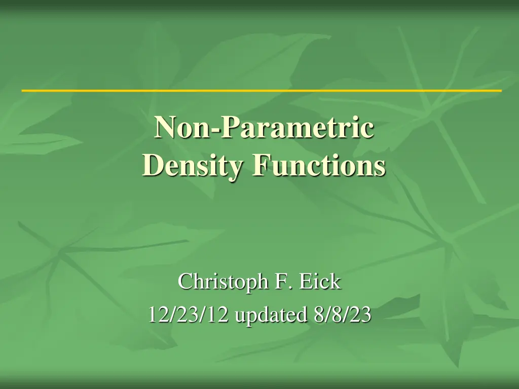 non parametric density functions