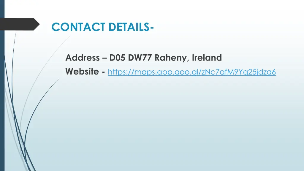 contact details