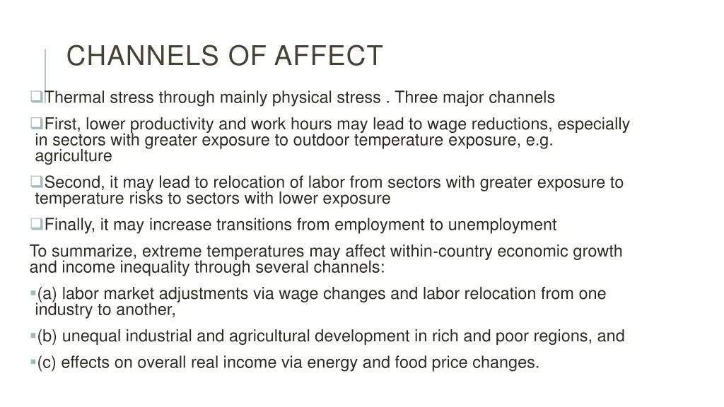 channels of affect
