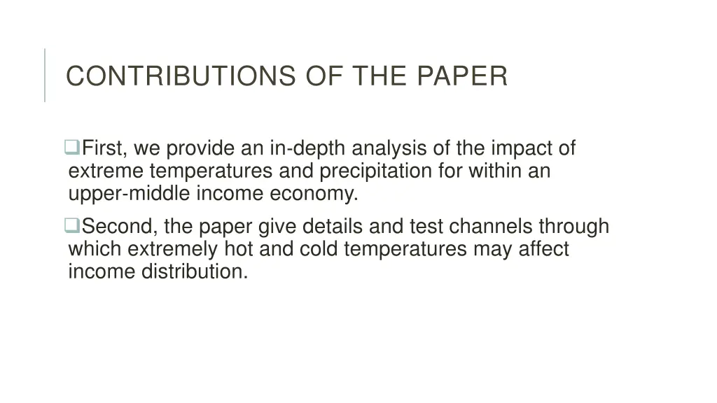 contributions of the paper