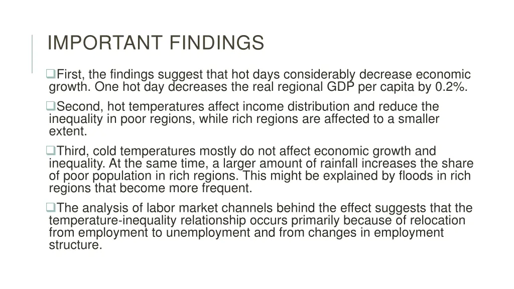 important findings
