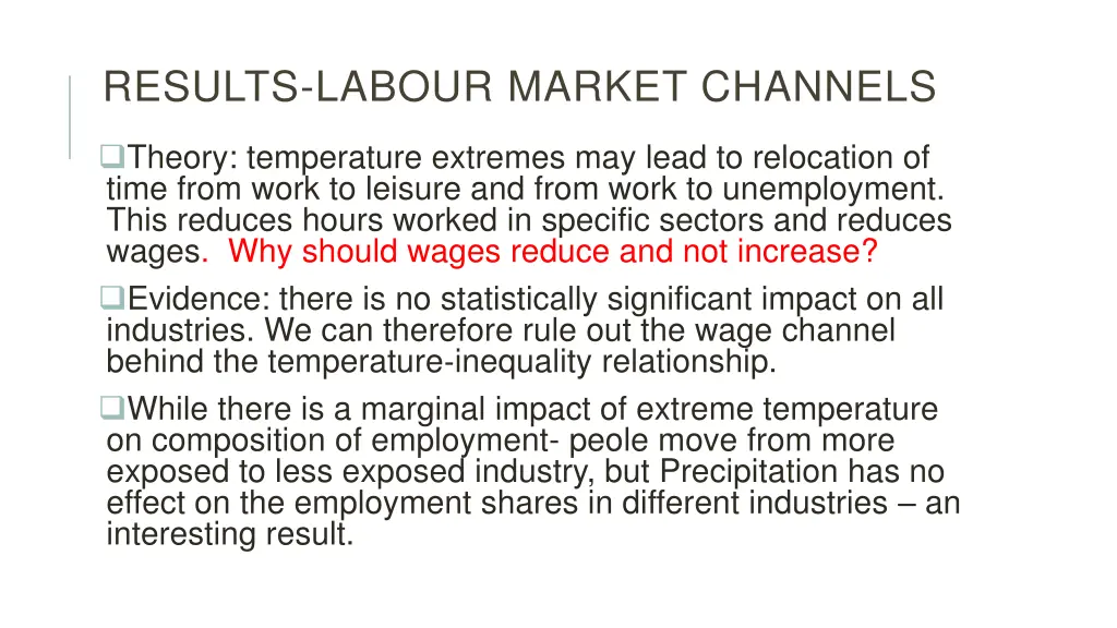 results labour market channels