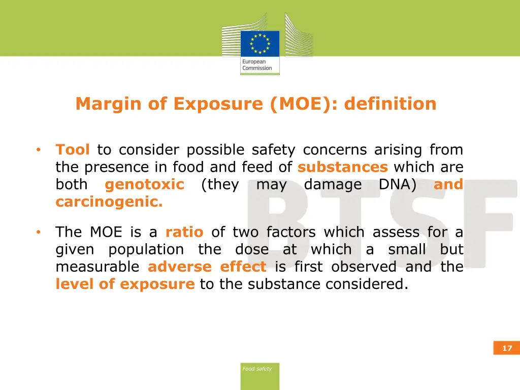 margin of exposure moe definition