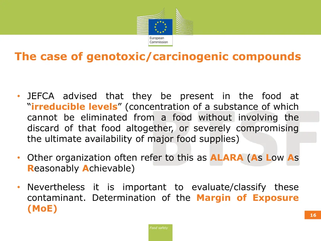 the case of genotoxic carcinogenic compounds