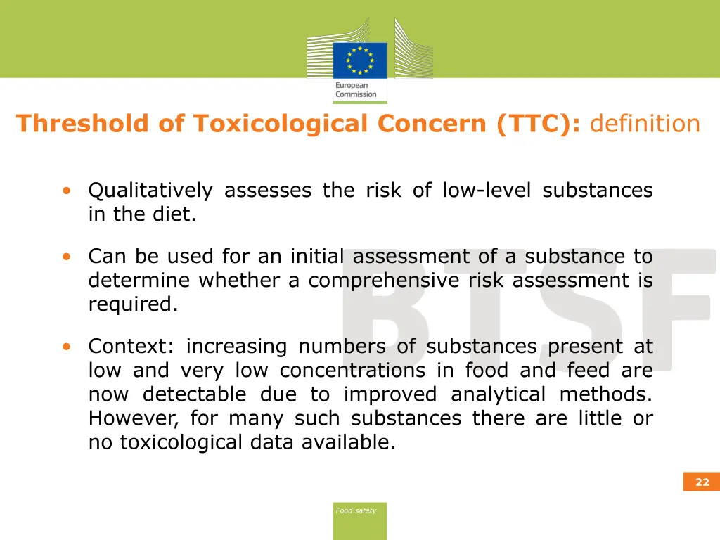 threshold of toxicological concern ttc definition
