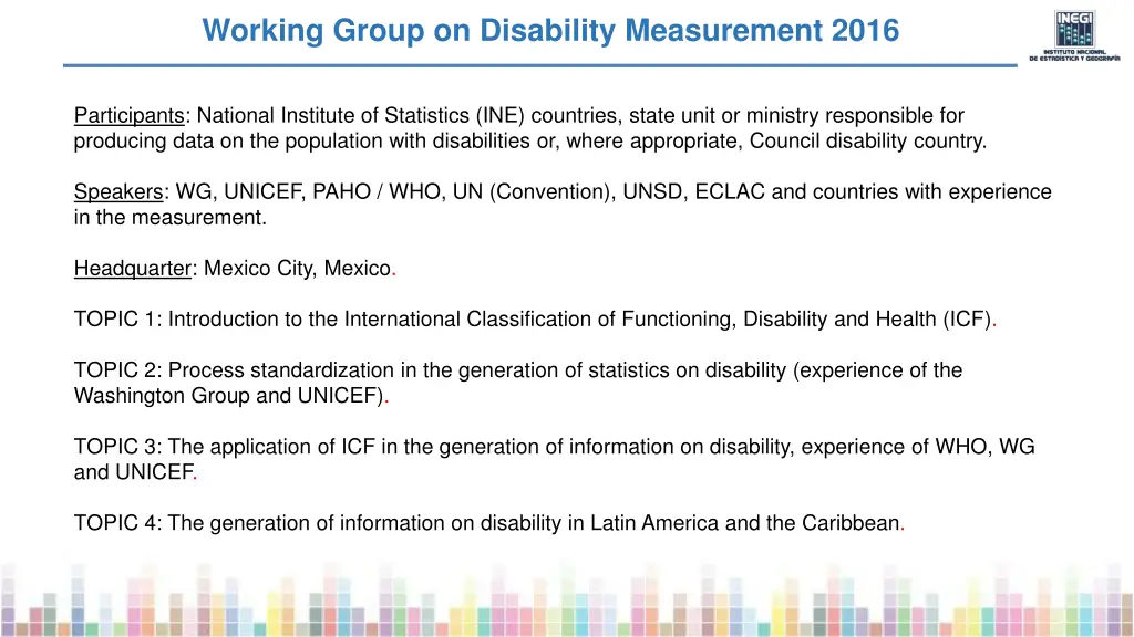 working group on disability measurement 2016 1
