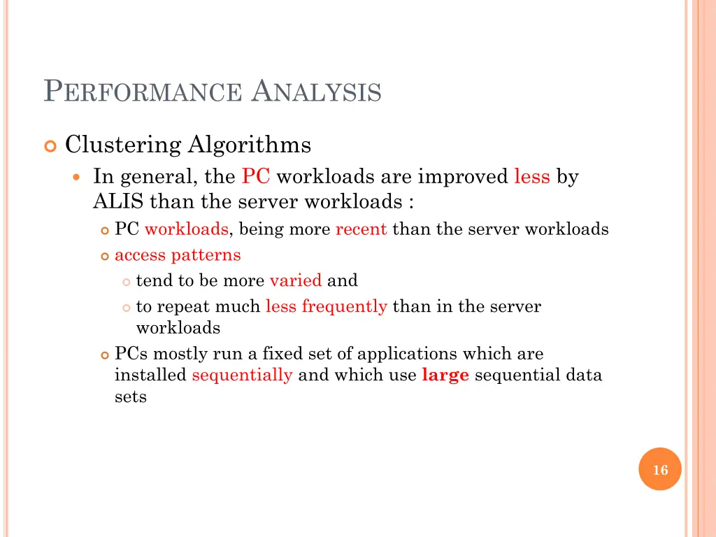 p erformance a nalysis