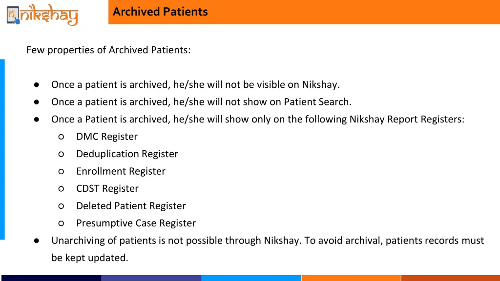 archived patients