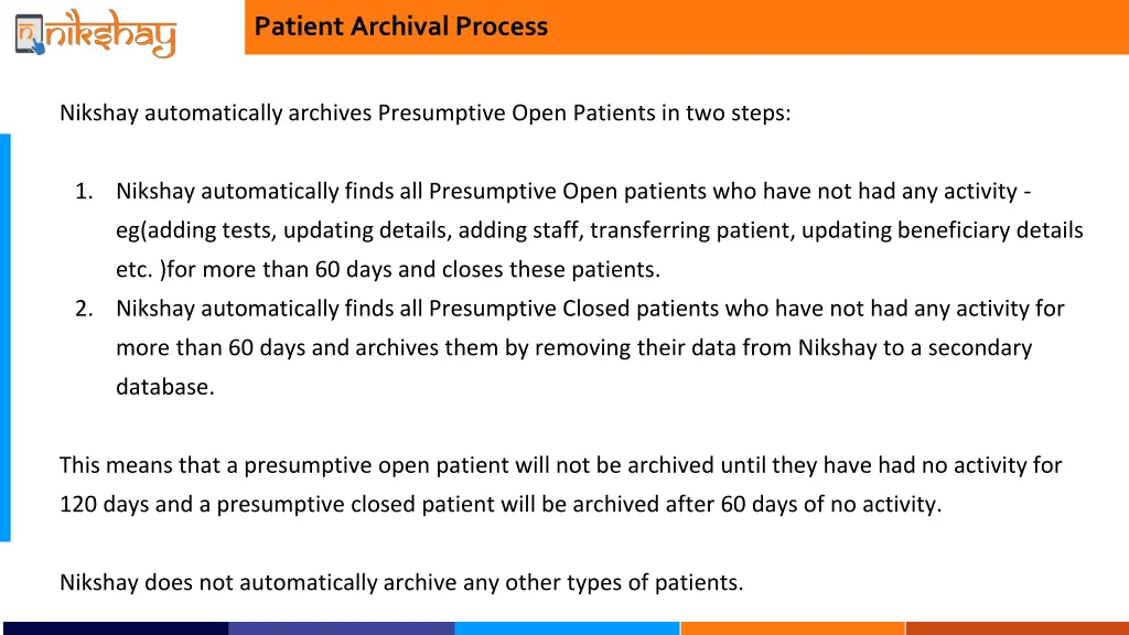 patient archival process